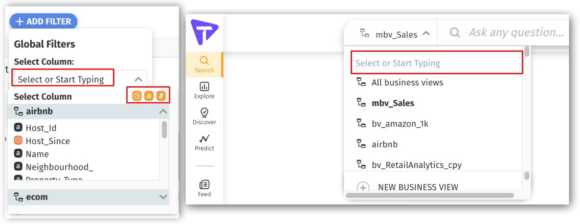 Including search bar in places of dropdown for easy selection